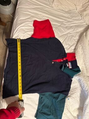 Colorblock Polo Shirt - Navy, Red & Green